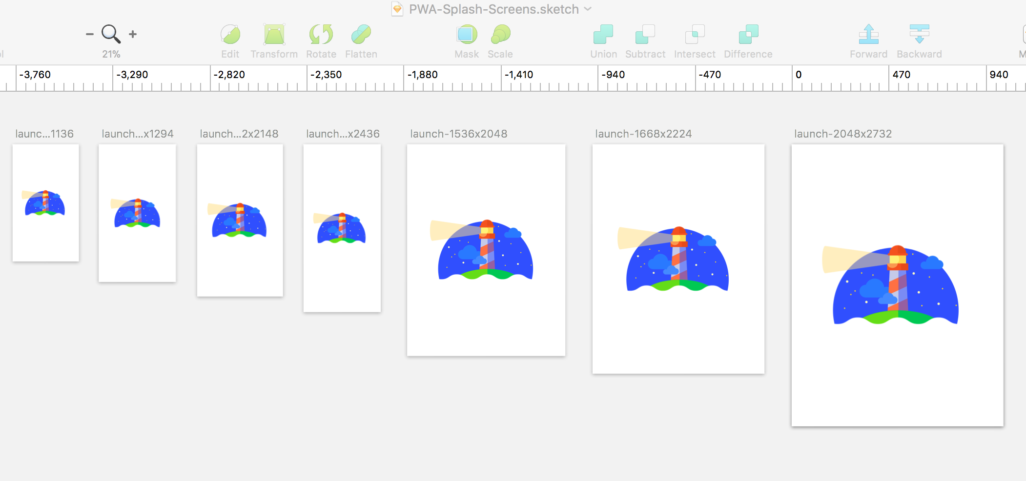 2102x986 Progressive Web App Splash Screens