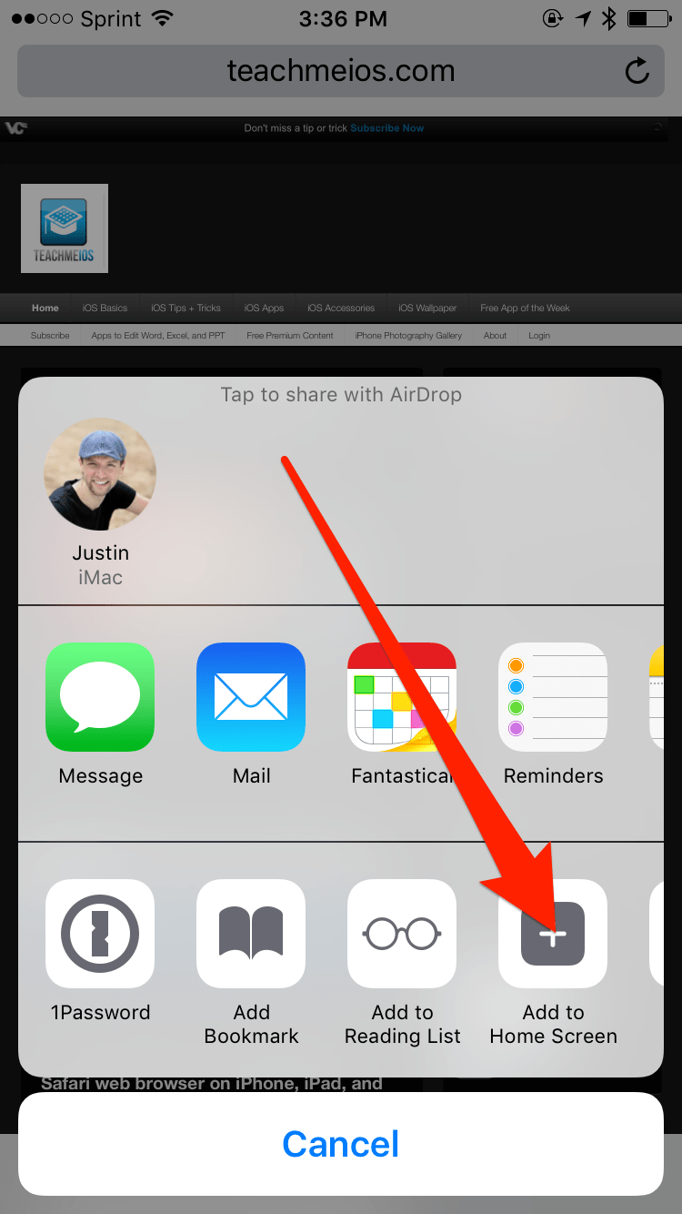 750x1334 How To Add A Webpage Bookmark As An Icon On Home Screen Of Iphone