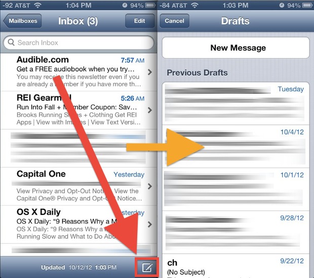 620x550 Access Drafts From Mail In Ios Quickly With A Tap And Hold