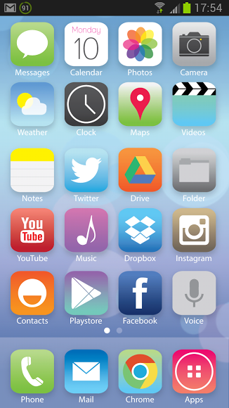 Ios Icons On Android For The Apple Fan In You 326x580 Ios Icons On Android For The Apple Fan In You