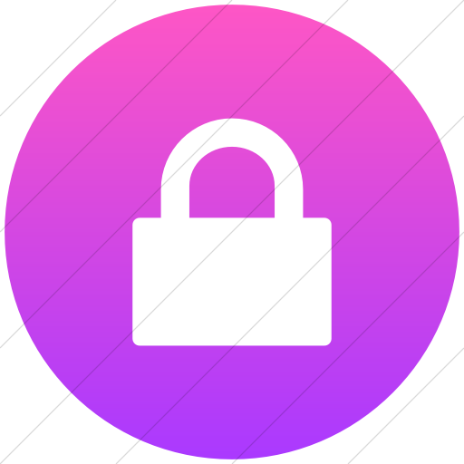 512x512 Iconsetc Flat Circle White On Ios Pink Gradient Broccolidry Lock