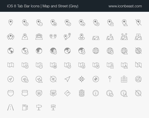 630x500 Map And Street Line Icons Ios Tab Bar Icons