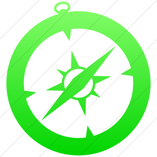 512x512 Iconsetc Simple Ios Neon Green Gradient Social Media Safari Icon