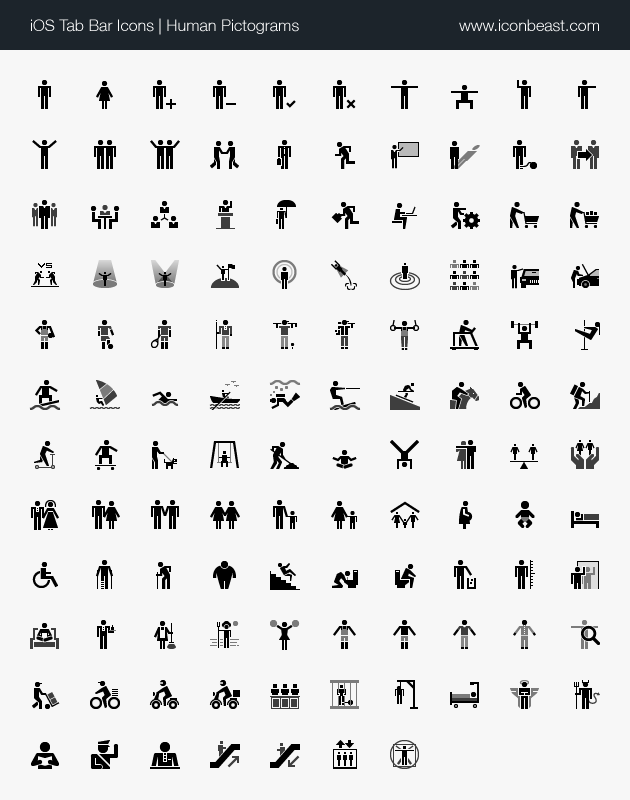 630x800 Human Pictograms Ios Tab Bar Icons