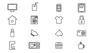 320x180 Things Sensor Icon On Smart City, Connecting Grid Typo 'iot' White