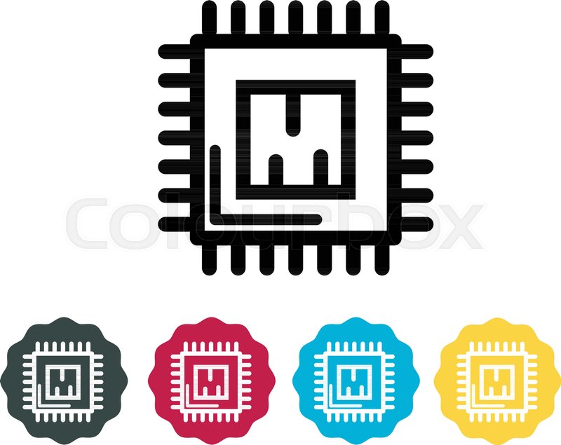 800x635 Microcontroller Iot Icon As Stock Vector Colourbox