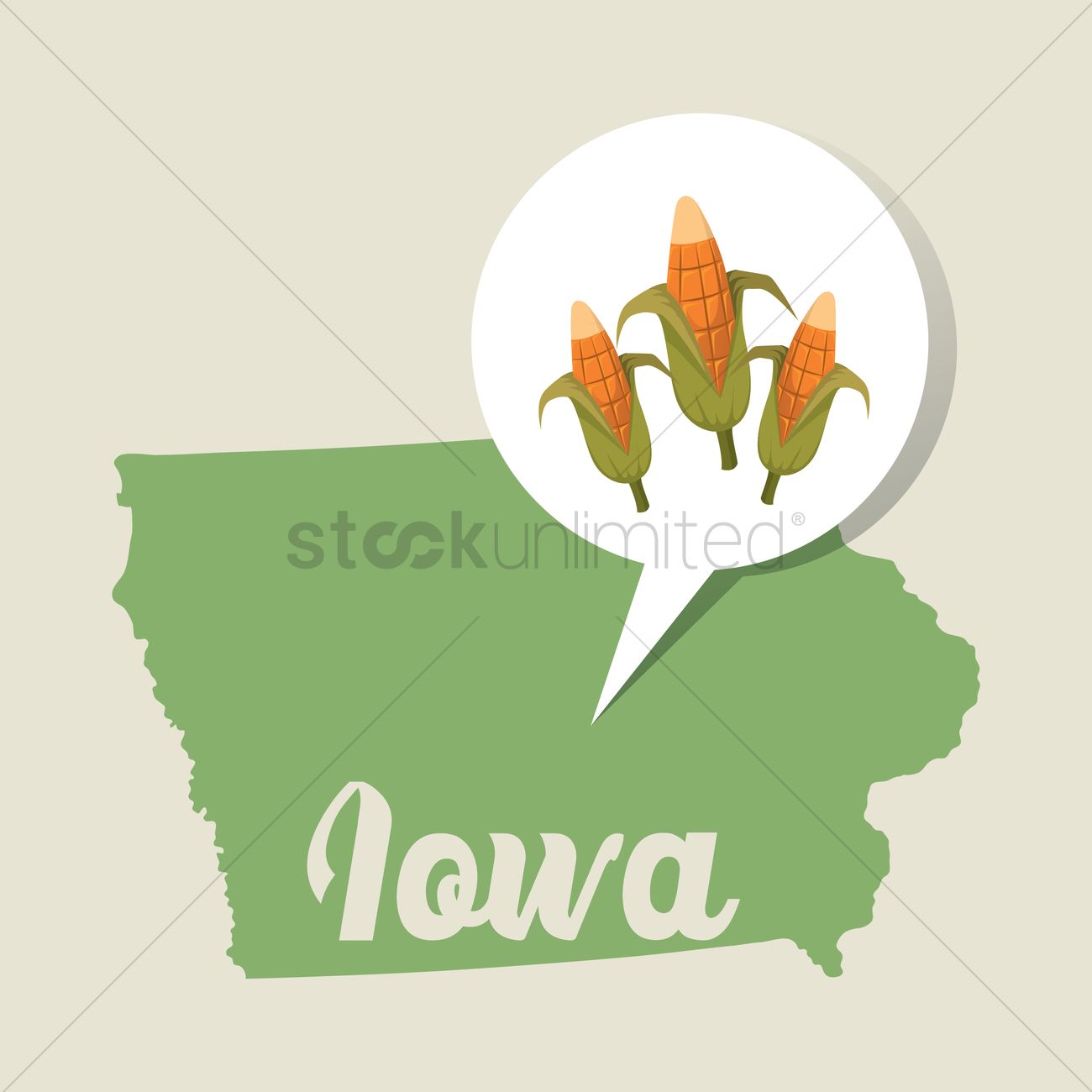1300x1300 Iowa Map With Corn Field Icon Vector Image