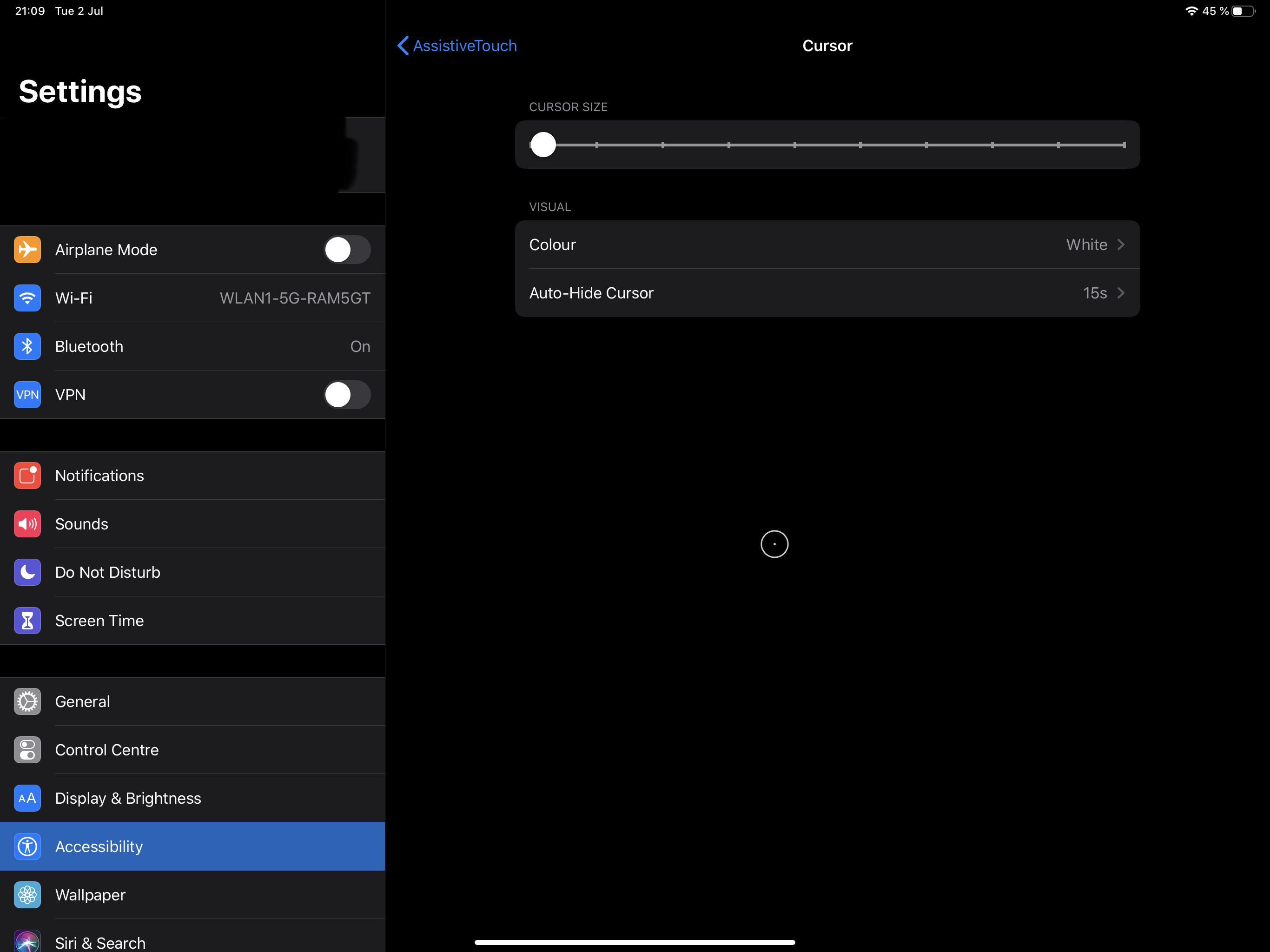 2732x2048 In Ipados Beta The Mouse Cursor Has Different Size Settings