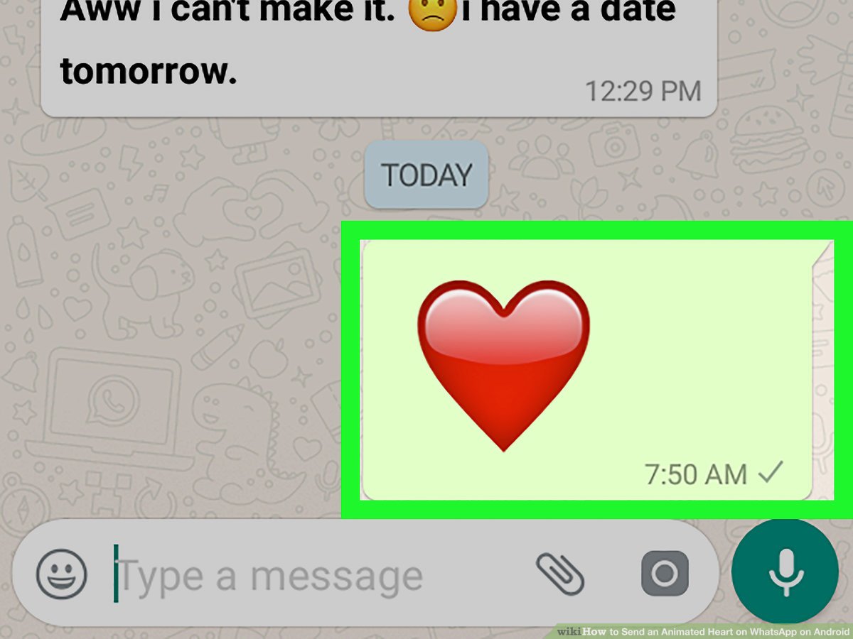 1200x900 How To Send An Animated Heart On Whatsapp On Android Steps