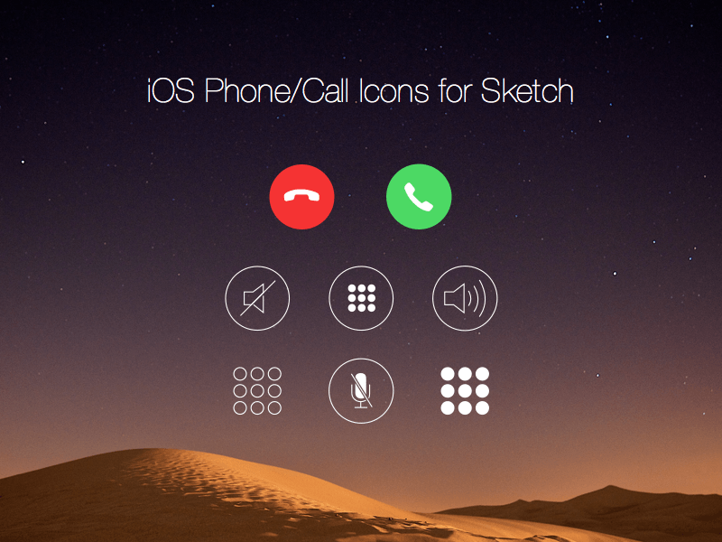 800x600 Ios Call Screen Icons Sketch Freebie