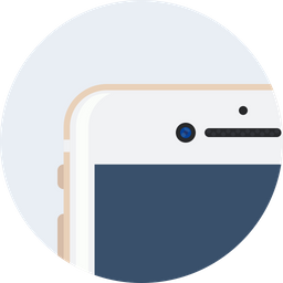 256x256 Apple, Iphone, Plus, Gold, Front, Camera Icon Of Flat Style