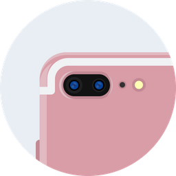 256x256 Apple, Iphone, Plus, Rose, Gold, Dual, Camera Icon Of Flat Style