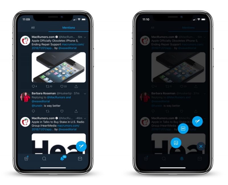 800x647 Twitter Adds Floating Compose Button And Tests Option To Switch