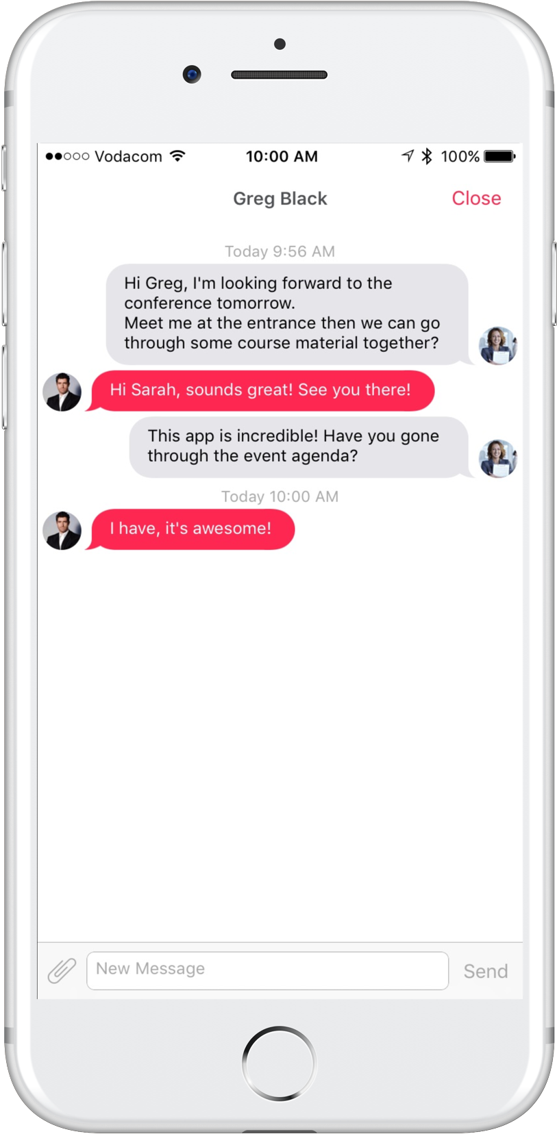 813x1656 List And Selecting The Message Icon To Type And Send