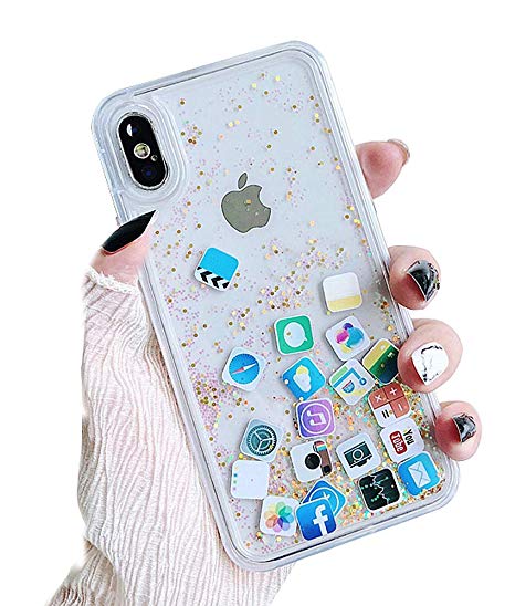 466x548 Unnfiko Liquid Glitter Case Compatible With Iphone Xr