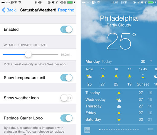 520x449 Get Weather Updates In The Ios Status Bar The Iphone Faq