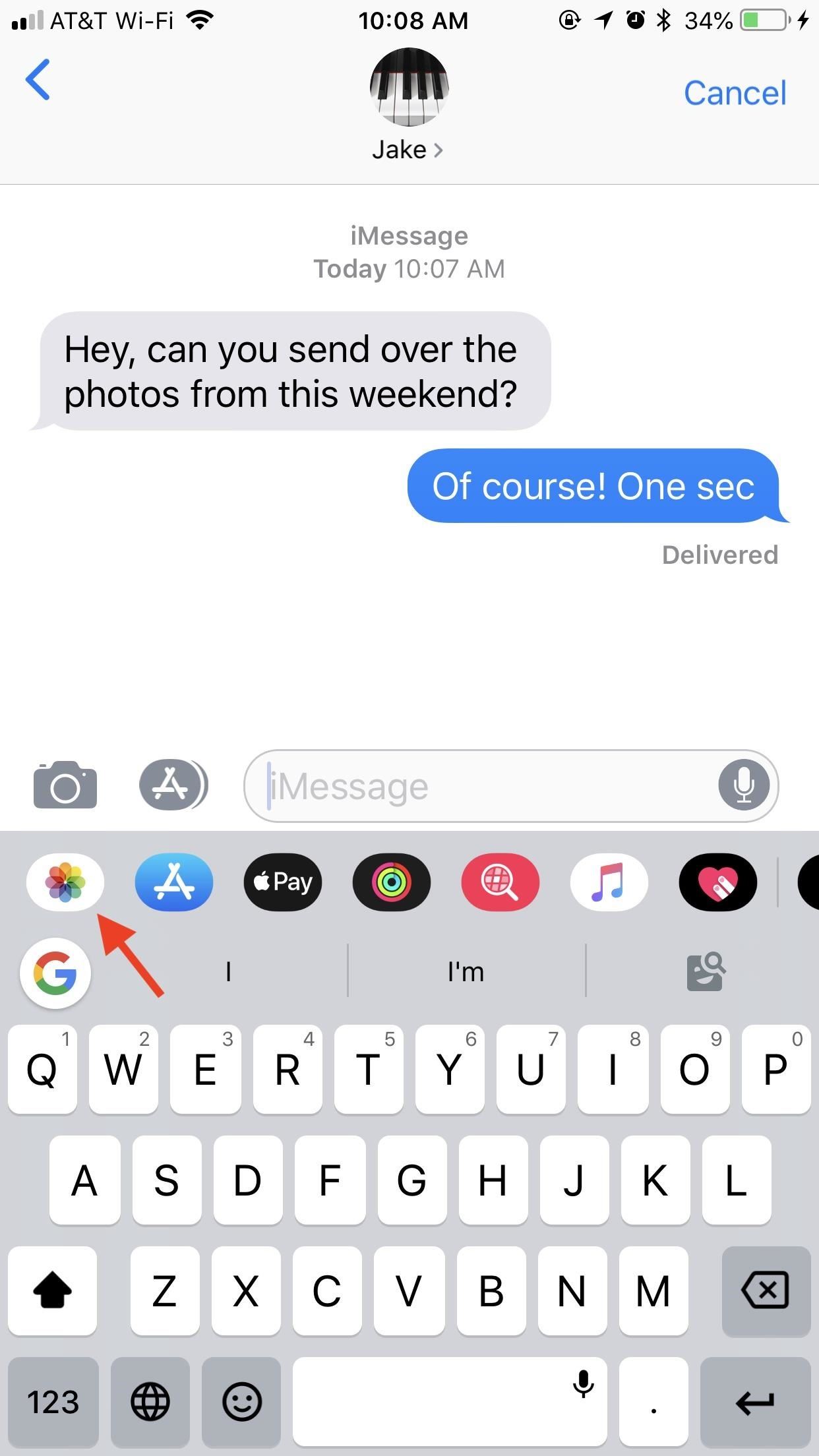 how to add icons to text messages on iphone