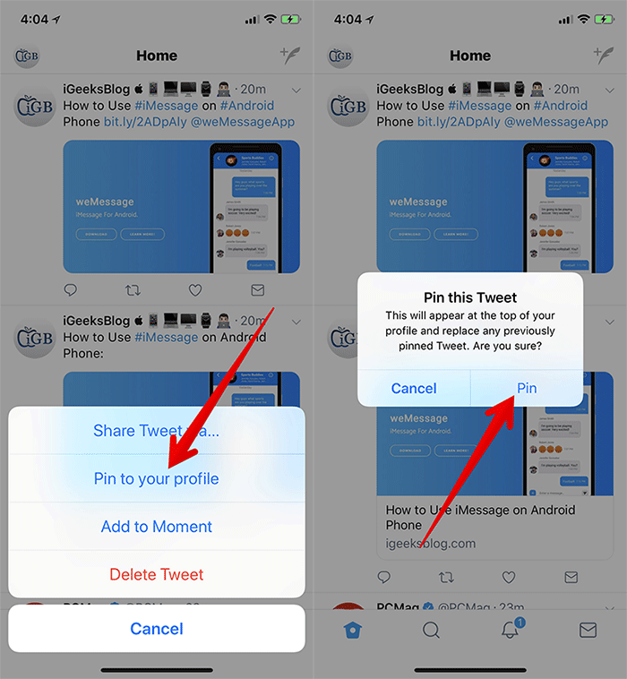 700x758 How To Pin Tweets In Twitter On Iphone And Ipad