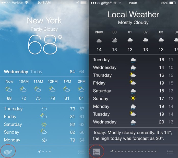 697x618 Ios Switches To Weather Channel