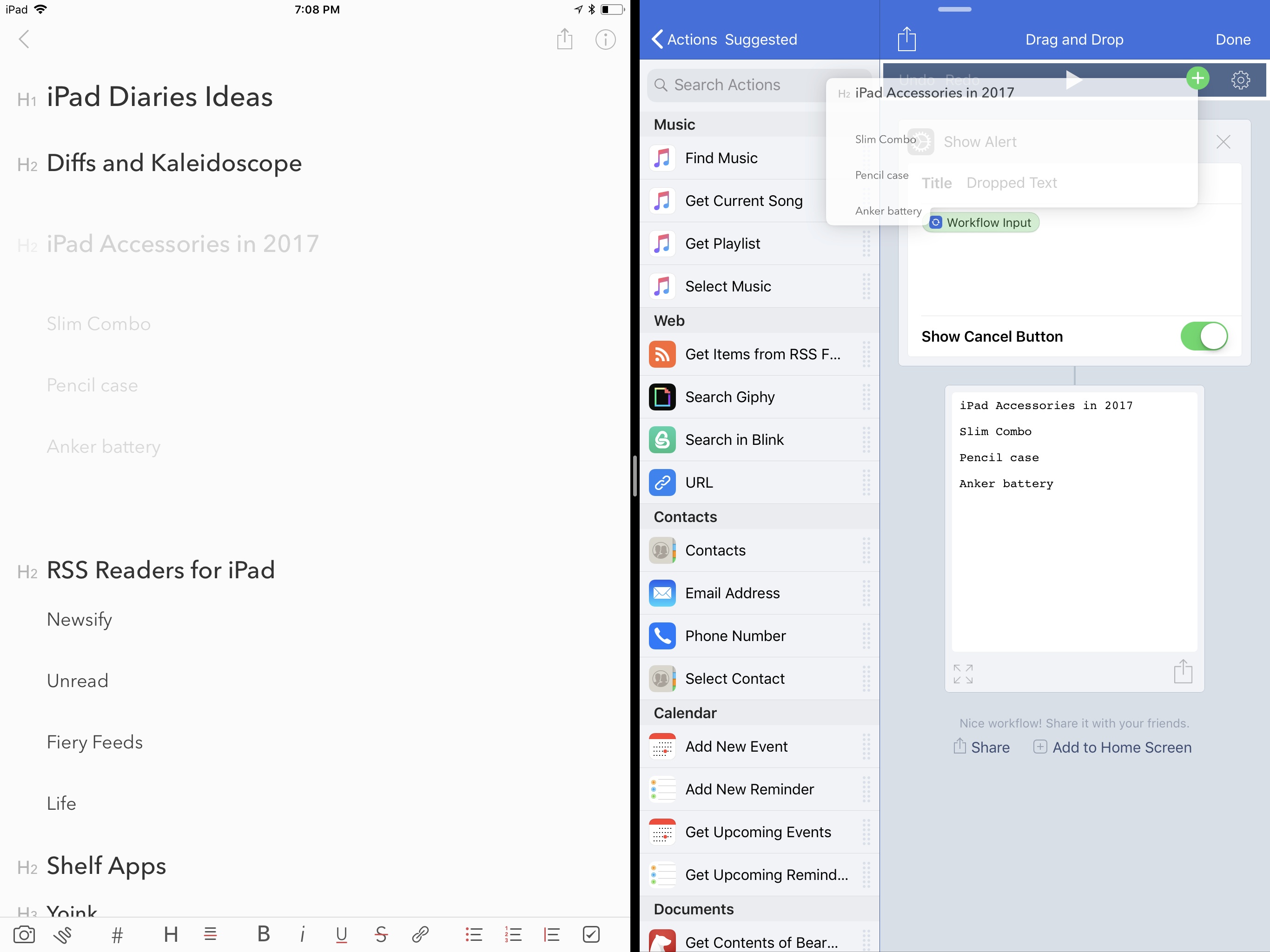 2732x2048 Workflow Brings Drag And Drop Integration, Iphone X Support