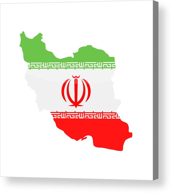 666x750 Iran Flag Country Contour Vector Icon Acrylic Print