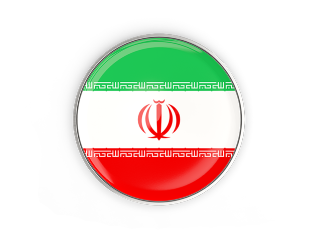 640x480 Round Button With Metal Frame Illustration Of Flag Of Iran