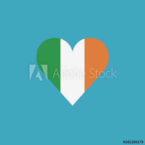 500x500 Ireland Flag Icon In A Heart Shape In Flat Design Independence