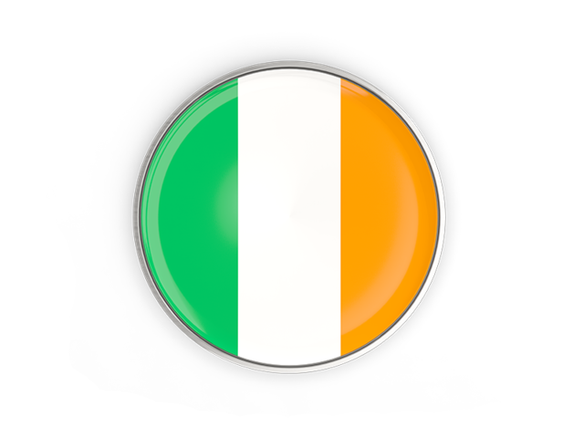 640x480 Round Button With Metal Frame Illustration Of Flag Of Ireland