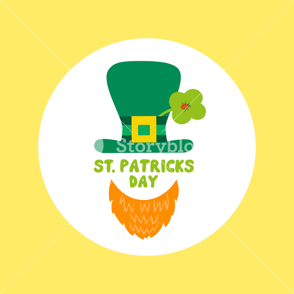 1000x1000 St Patrick's Day Sign Comic Cute Icon Traditional Irish Holiday