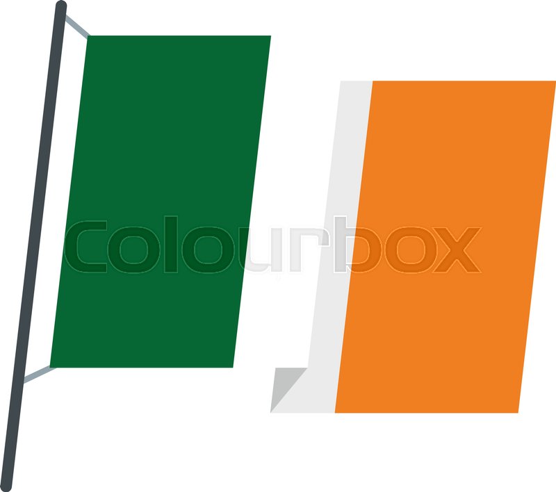 800x708 Waving Flag Of Ireland Icon Flat Stock Vector Colourbox