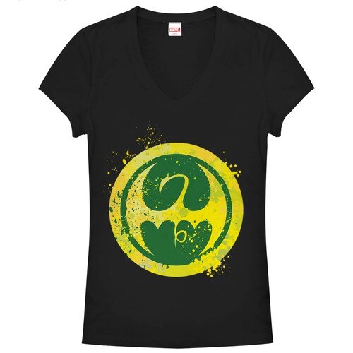 500x500 Iron Fist Icon Splatter V Neck Juniors T Shirt