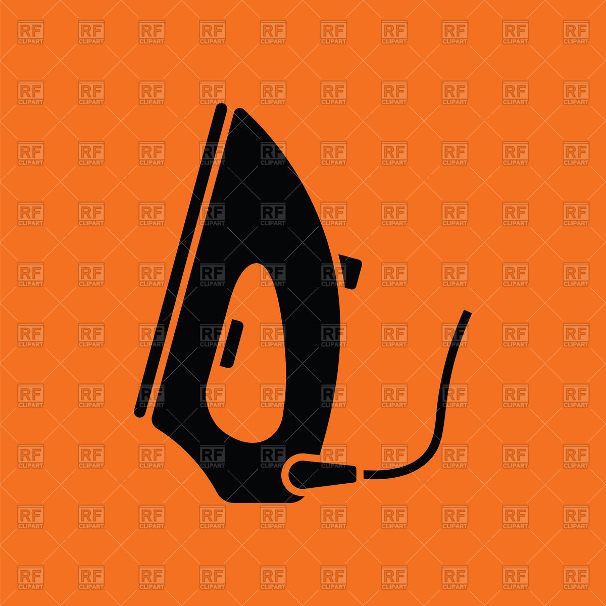 1200x1200 Steam Iron Icon On Orange Background Vector Image Of Technology