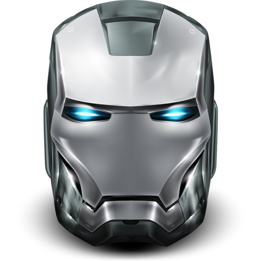 512x512 Silver Helmet Shining Silver Icon Design, Man Icon, Iron Man