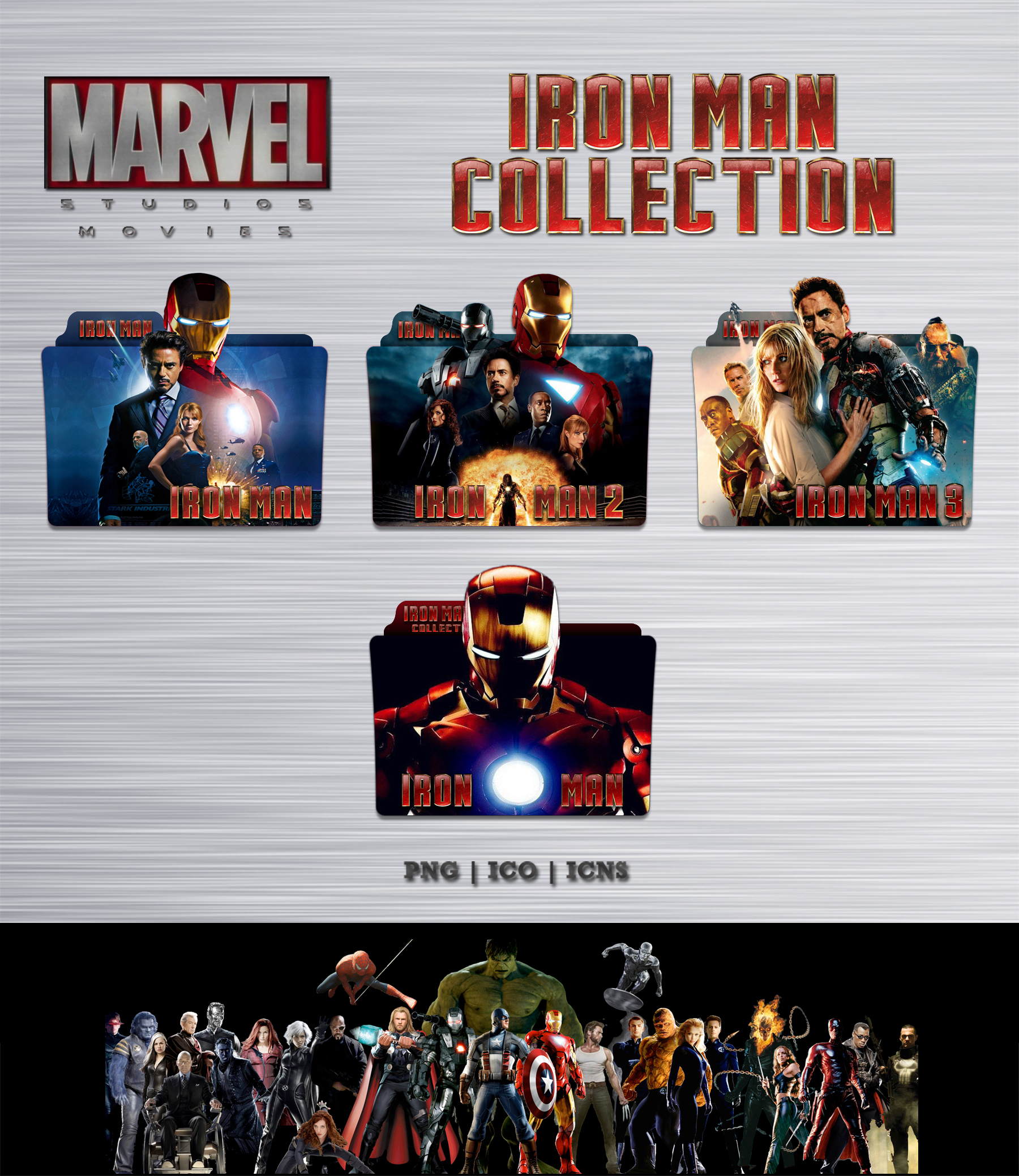 1800x2077 Iron Man Movie Collection Folder Icon Pack