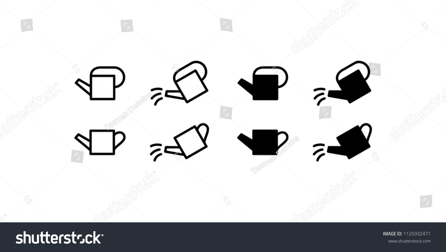 1500x850 Watering Can Icon Set Gardening, Can, Water, Garden, Irrigation