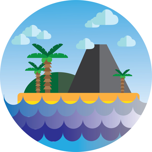 600x600 Island Cartoon Icon Free Vector In Adobe Illustrator