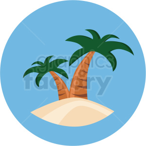 300x300 Tropical Island Icon With Circle Background Clipart Royalty Free