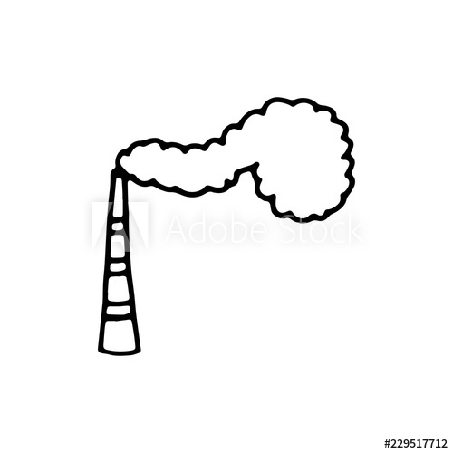 500x500 Pipe Factory Production Icon Hand Drawing Object In Isolation