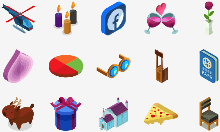 720x432 Isometric Icons Pack