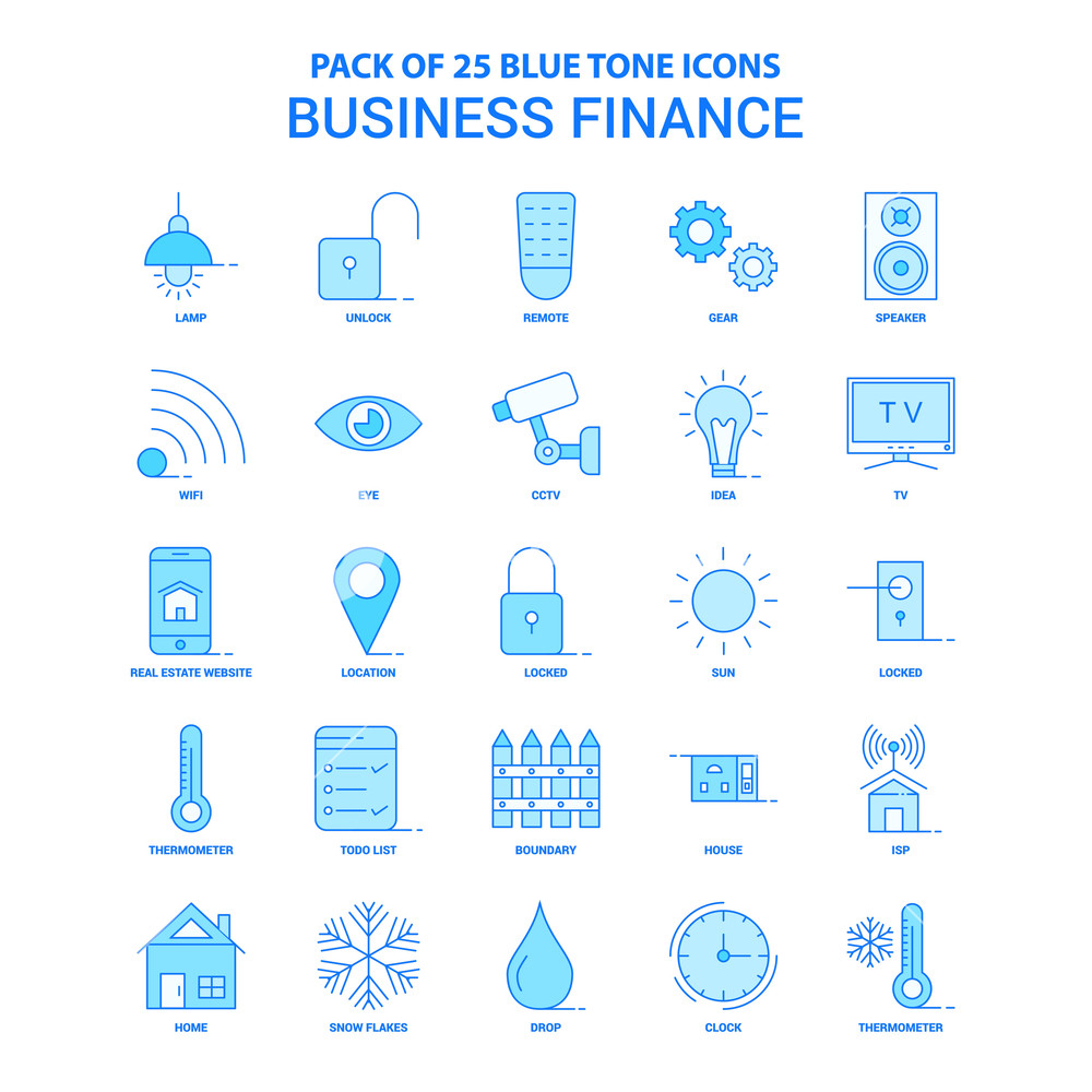 1000x1000 Business Finance Blue Tone Icon Pack