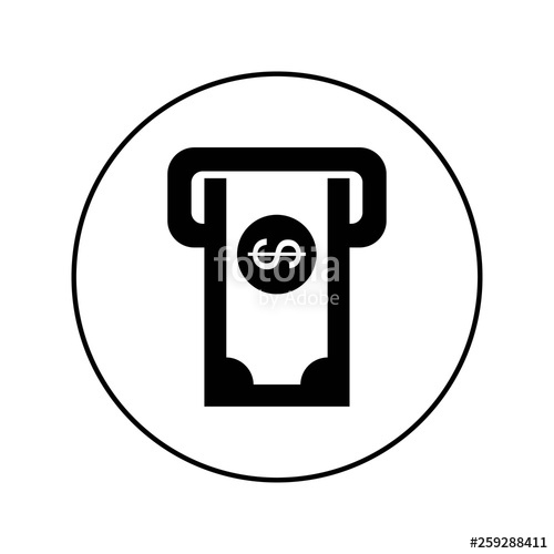 500x500 Icon Currency Issue From The Atm Black And White Icon
