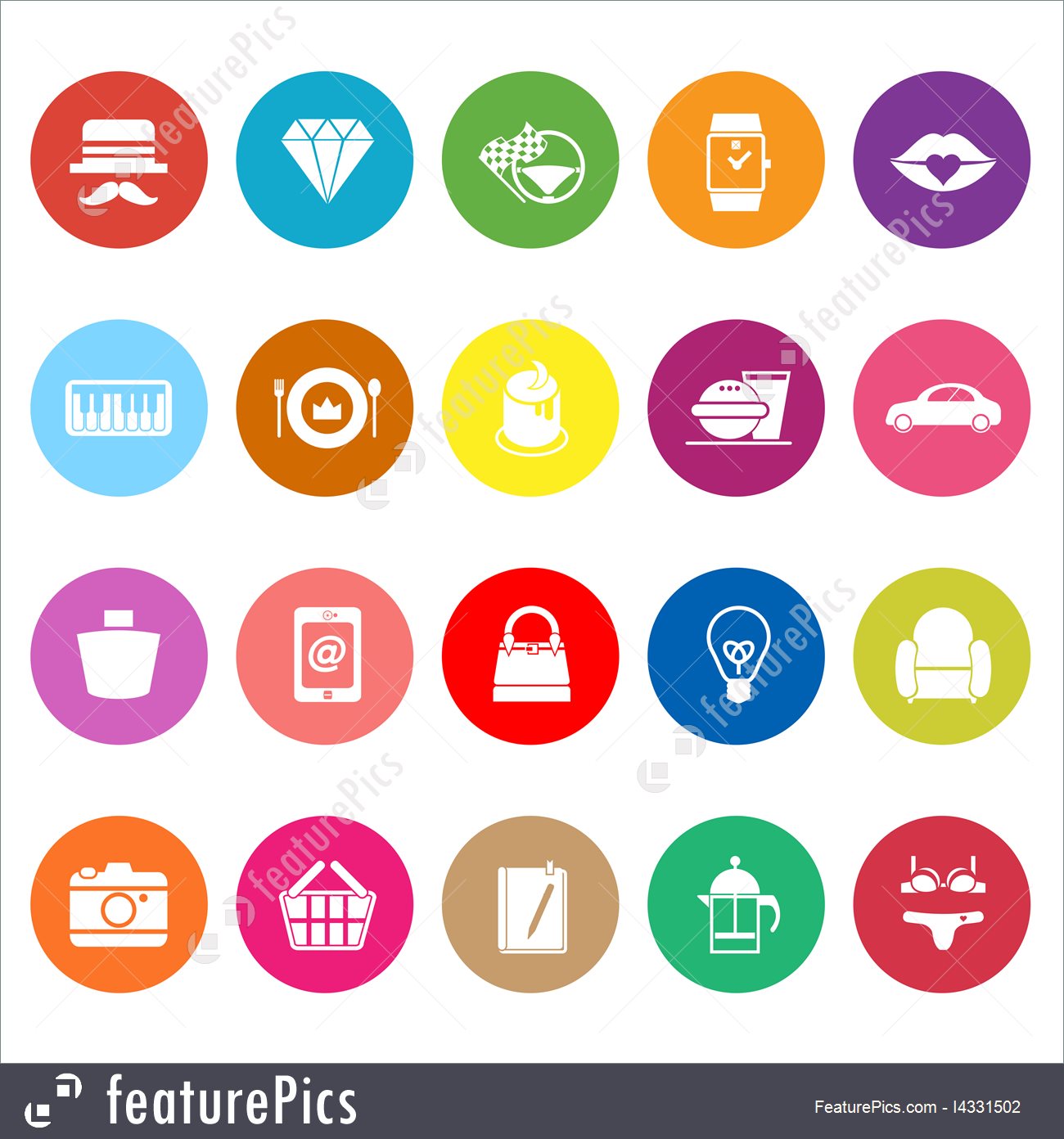 1300x1392 Department Store Item Category Flat Icons On White Background