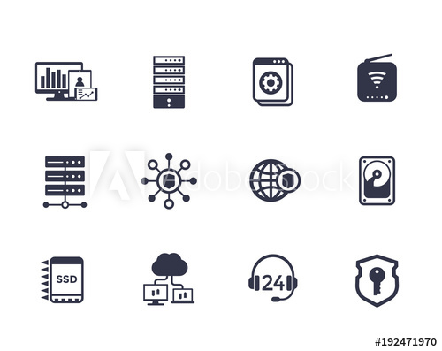 500x397 Hosting, Servers, Network Infrastructure, Data Storage Vector