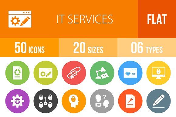 580x386 It Services Flat Round Icons