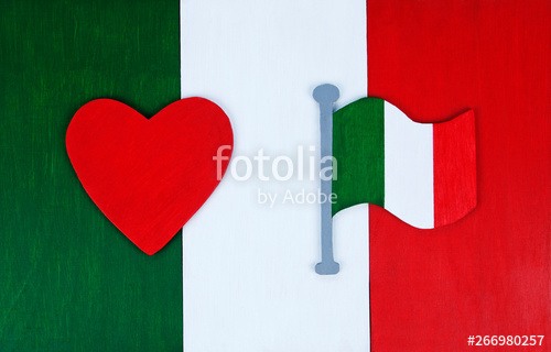 500x320 Italian Flag Background, With Flag Icon And Love Heart For Italy