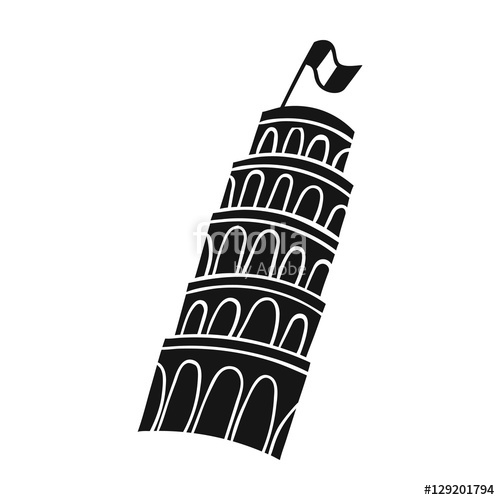 500x500 Tower Of Pisa In Italy Icon In Black Style Isolated On White