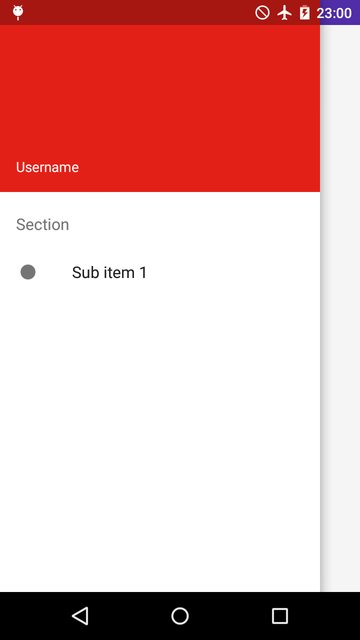 360x640 Navigation Drawer Item Icon Not Showing Original Colour