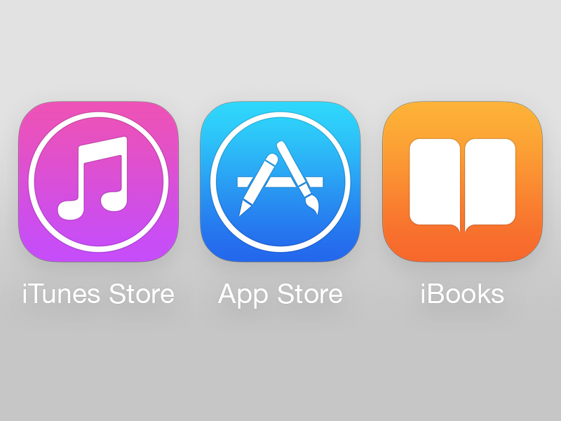 800x600 Itunes + App Store + Ibooks Icons On Ios