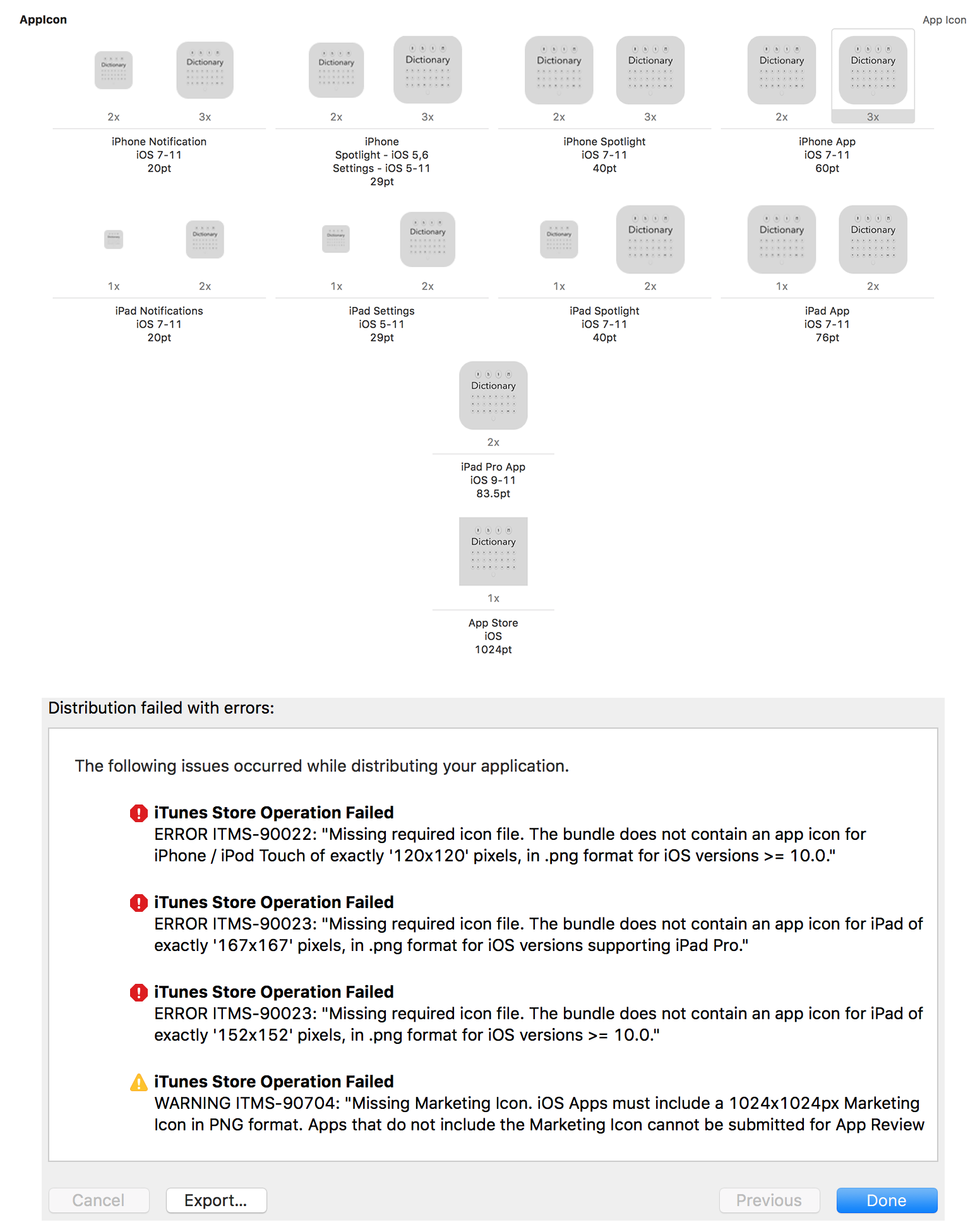 1544x1951 Itunes Store Operation Failed, Missing Required Icon