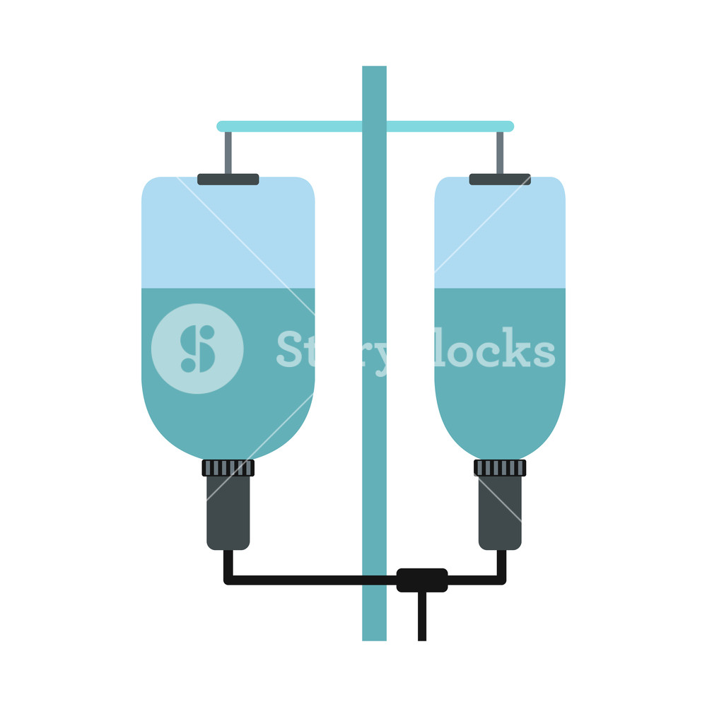 1000x1000 Hospital Iv Drip Icon In Flat Style On A White Background Royalty